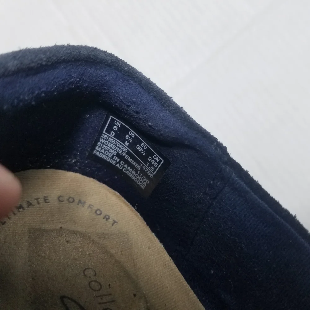 CLARKS COLLECTIONS WOMEN'S NAVY ESPADRILLES SIZE 8.5